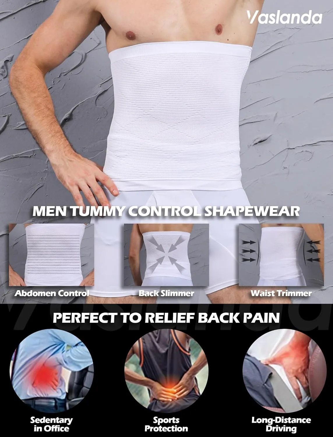Men Firm Tummy Control Shapewear Compression Waist Cincher Slimming Body Shaper Belly Fat Girdle Stomach Band