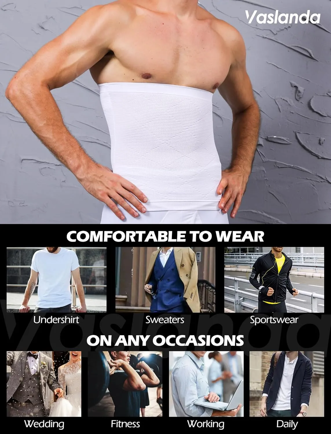 Men Firm Tummy Control Shapewear Compression Waist Cincher Slimming Body Shaper Belly Fat Girdle Stomach Band