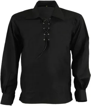 Men 's Scottish Ghillie Kilt Jacobite Jacobean Shirt,Highland Shirt Long Sleeves,Medieval Renaissance Costume
