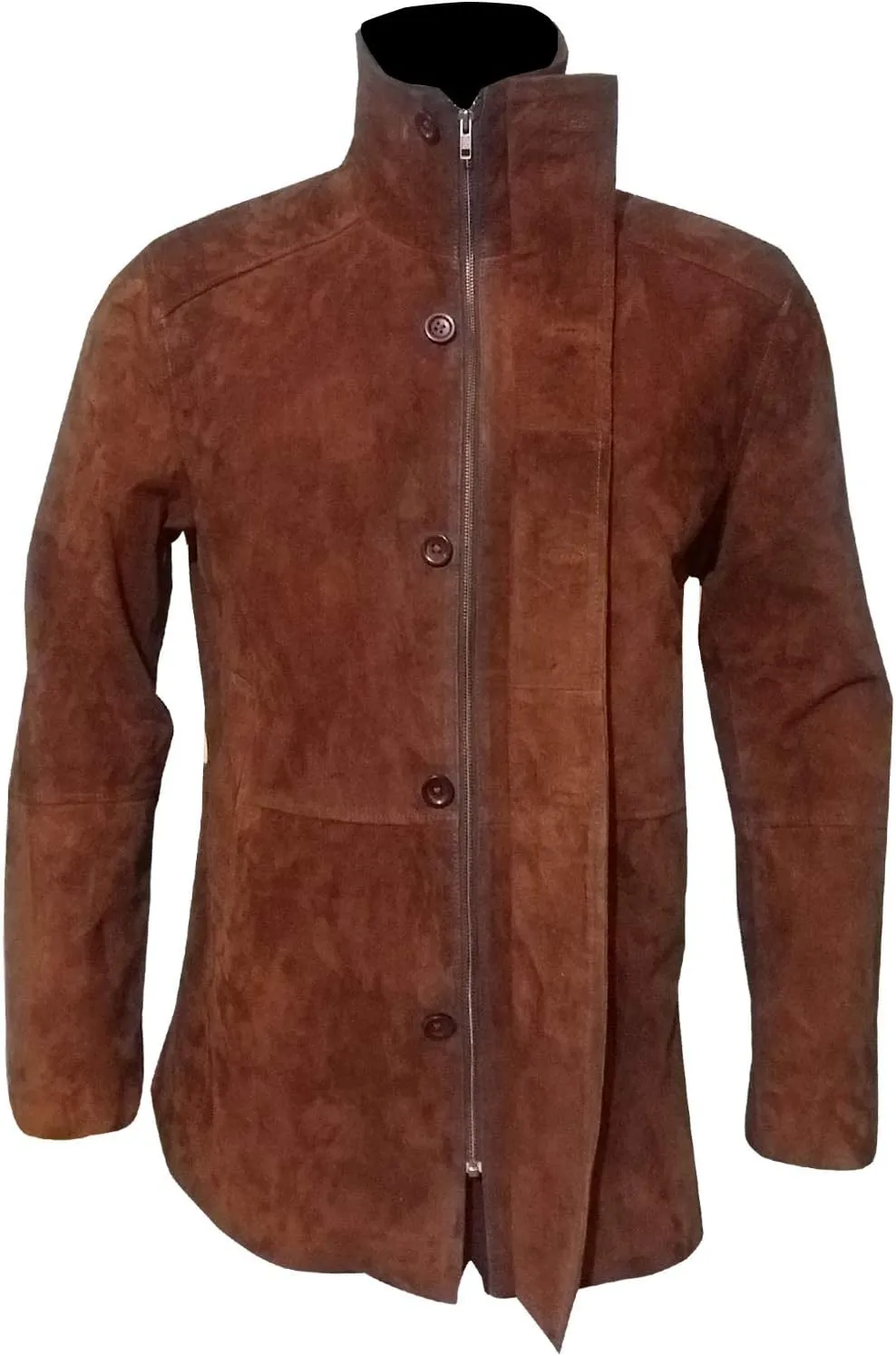 Men Sheriff Walt Longmire Robert Taylor Genuine Brown Suede Leather Coat