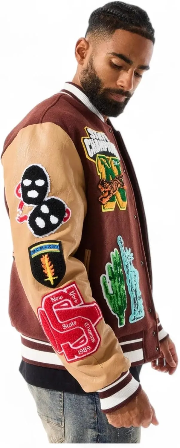 Men Varsity Jacket Empire City (Ruby)