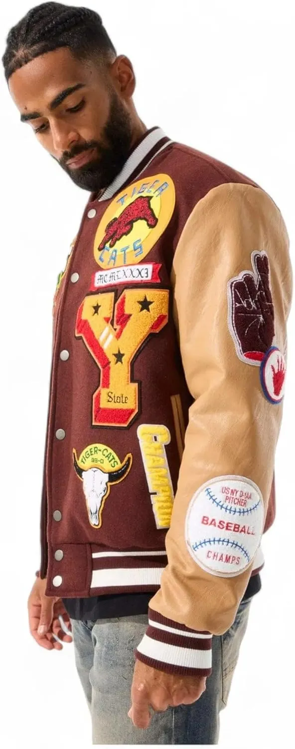 Men Varsity Jacket Empire City (Ruby)