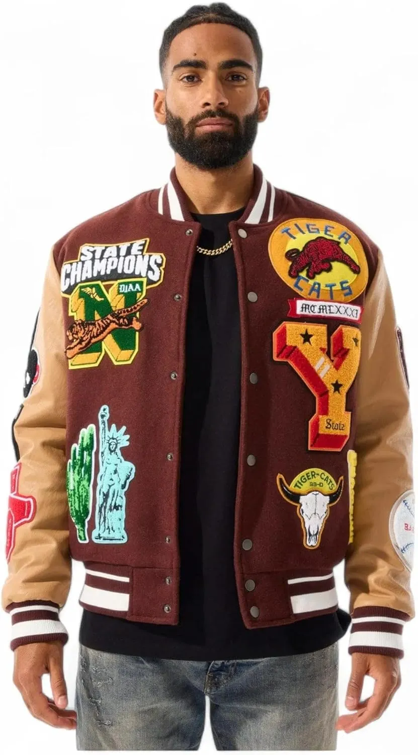 Men Varsity Jacket Empire City (Ruby)