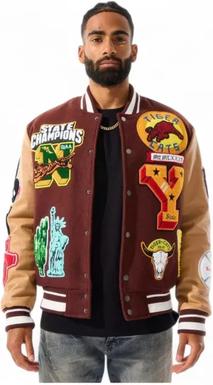 Men Varsity Jacket Empire City (Ruby)