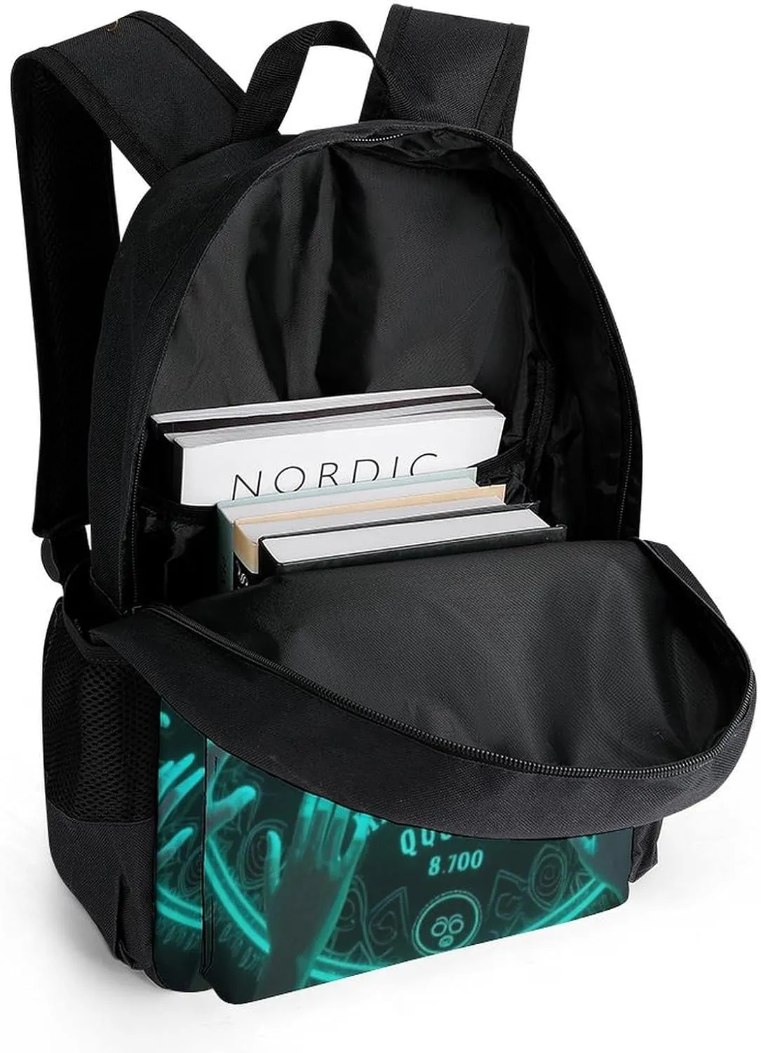 Men Women Polyester Magic Spirit Board Witch Art Daypack Big Capacity Shoulder Bag With Adjustable Shoulder Straps for Camping Travel Walking Cycling