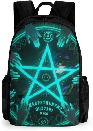 Men Women Polyester Magic Spirit Board Witch Art Daypack Big Capacity Shoulder Bag With Adjustable Shoulder Straps for Camping Travel Walking Cycling