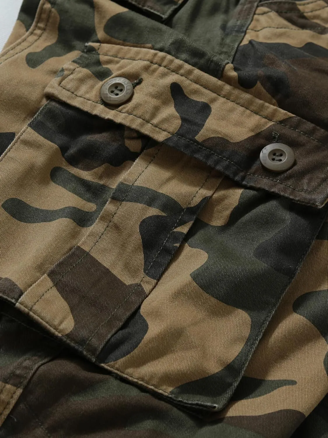 Men's Camo BDU Cargo Tactical Ripstop Casual Lightweight Baggy Combat 100% Cotton Pants with 8 Pockets(No Belt)
