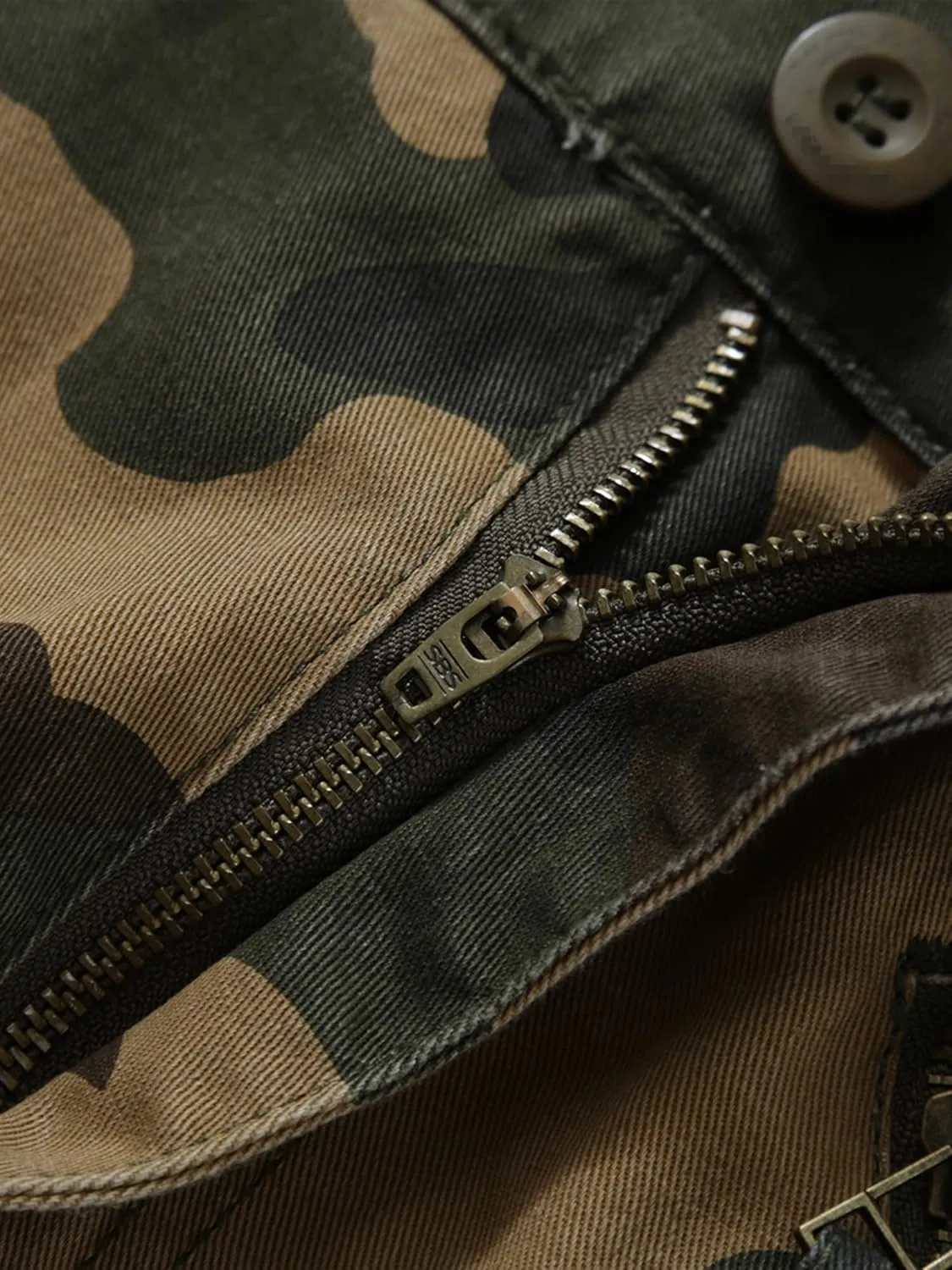 Men's Camo BDU Cargo Tactical Ripstop Casual Lightweight Baggy Combat 100% Cotton Pants with 8 Pockets(No Belt)