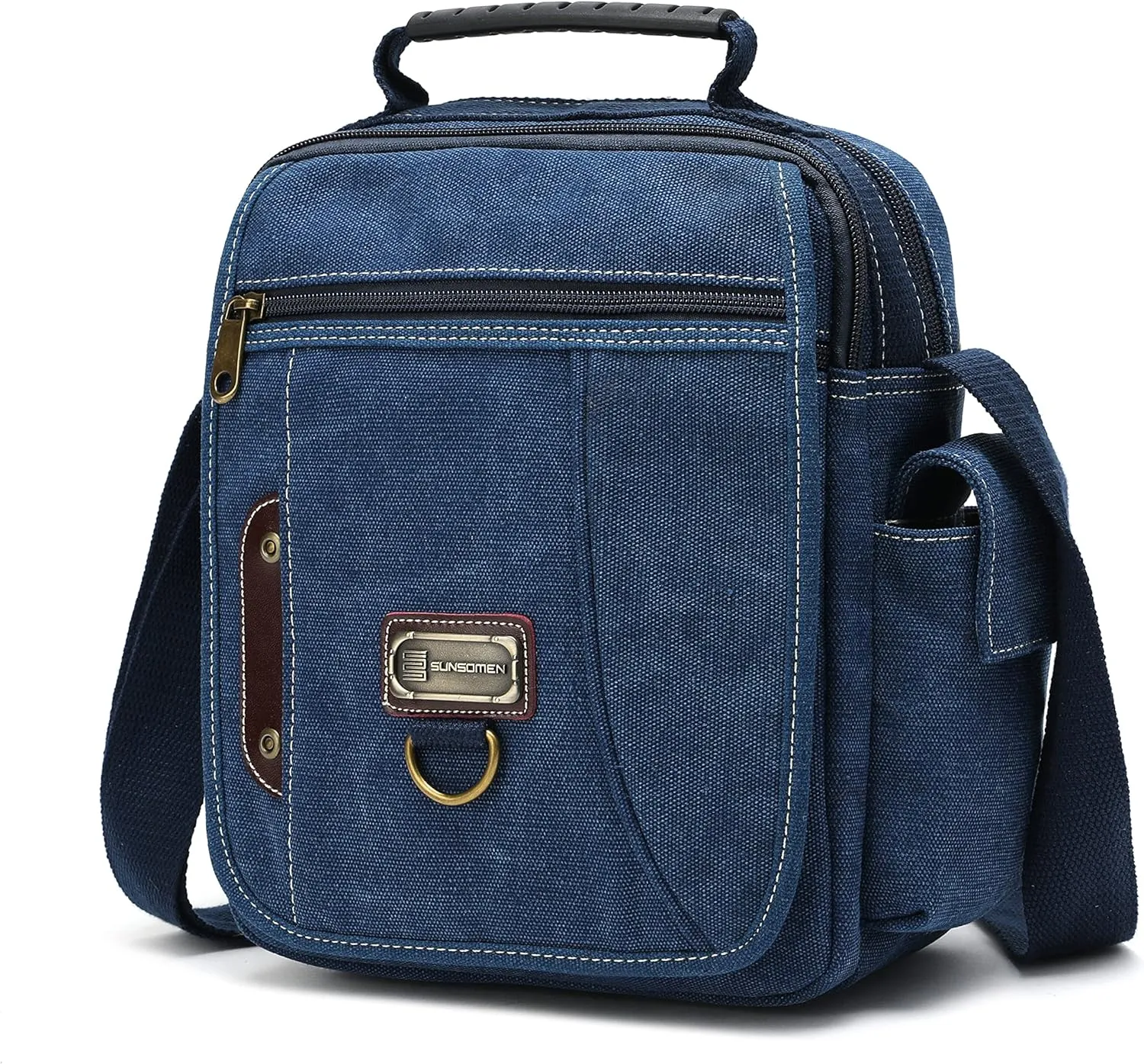 Men's Canvas Crossbody Messenger Bag - Small, Shoulder, Travel, Work Bag