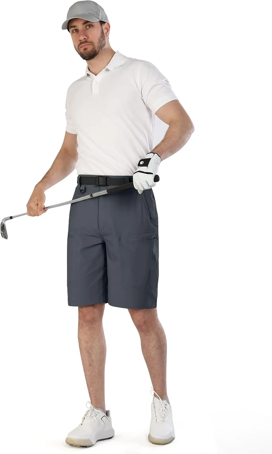 Mens Cargo Hiking Shorts Water Resistant Quick Dry Lightweight Breathable Tactical Shorts with Nylon Belt