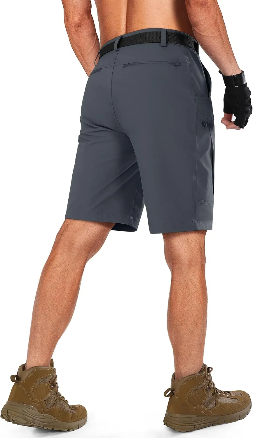 Mens Cargo Hiking Shorts Water Resistant Quick Dry Lightweight Breathable Tactical Shorts with Nylon Belt
