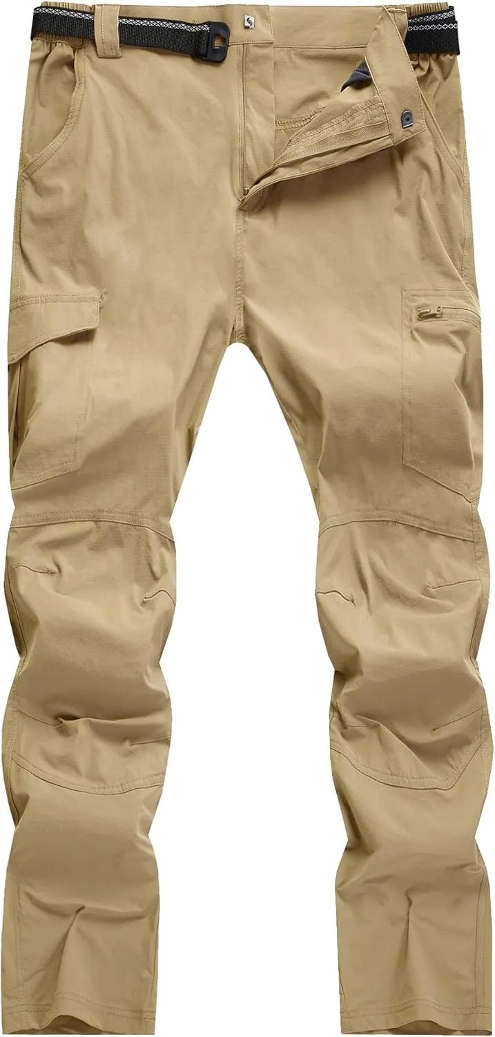 Men's Cargo Work Hiking Pants Lightweight Water Resistant Quick Dry Fishing Travel Camping Outdoor Breathable Multi Pockets