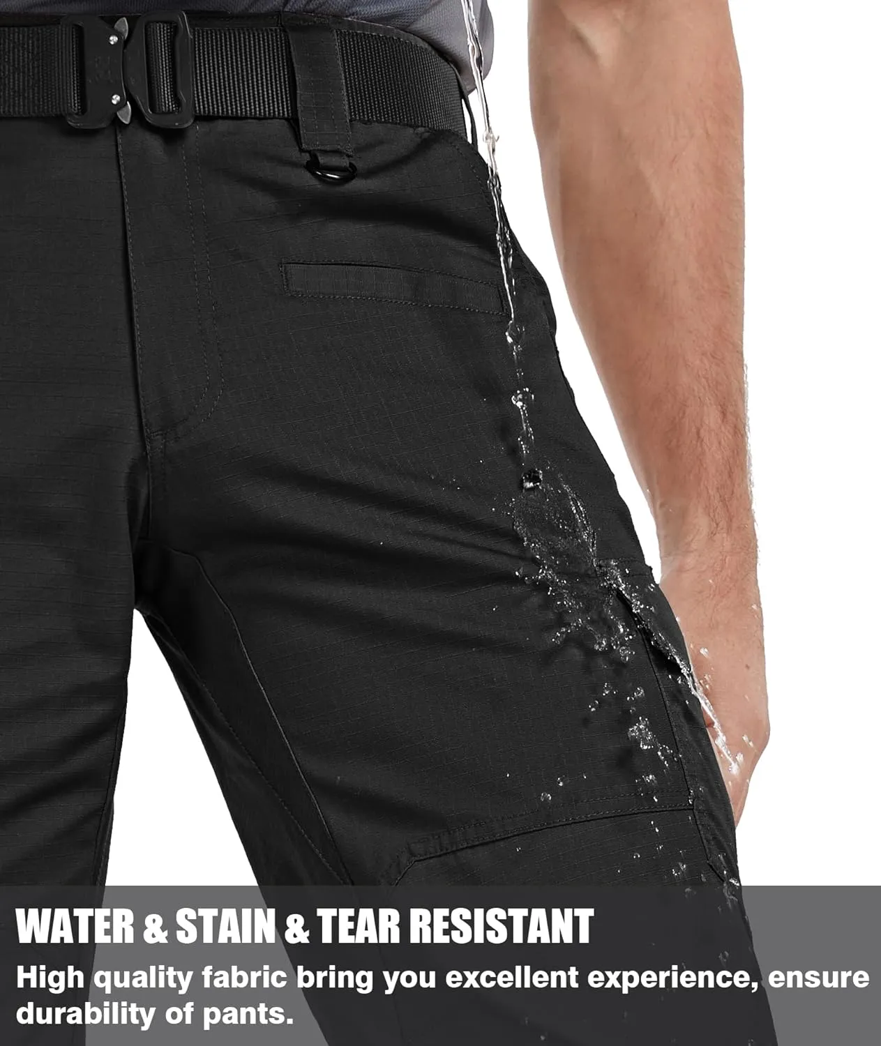 Men's Cargo Work Pants Ripstop Water Resistant Hiking Tactical Military Army Pants with Multi Pockets
