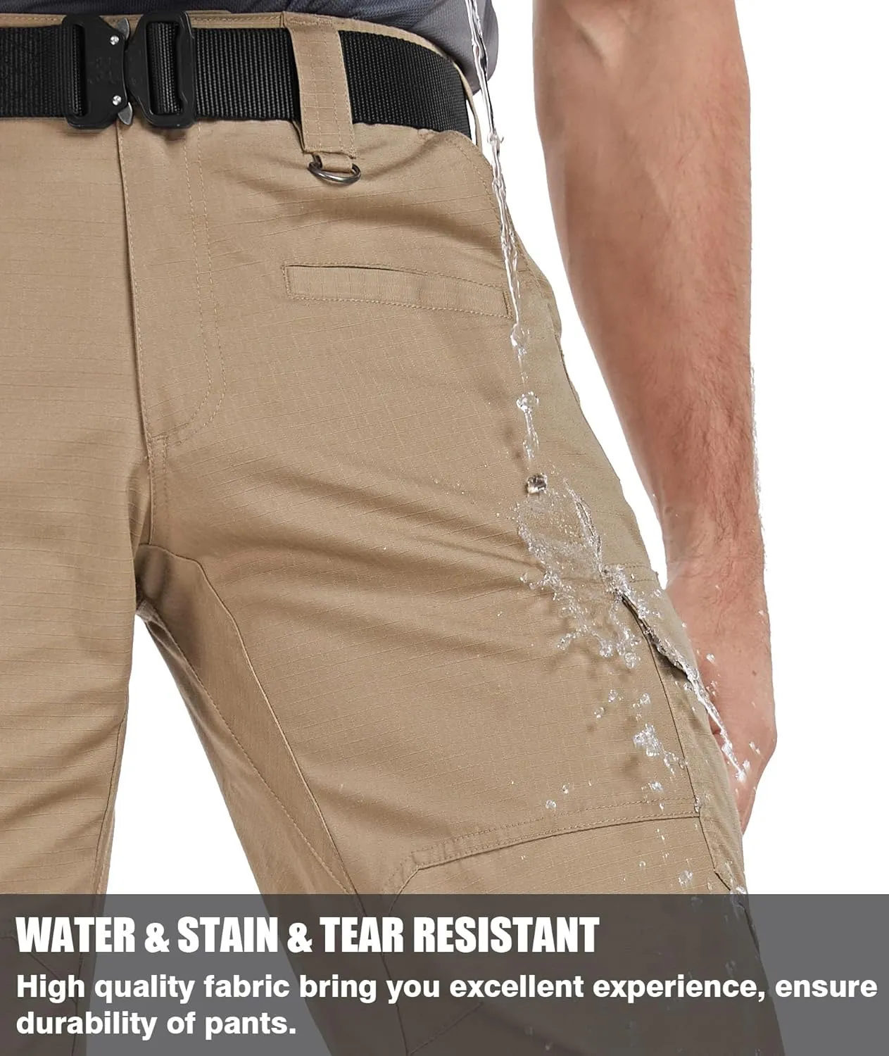 Men's Cargo Work Pants Ripstop Water Resistant Hiking Tactical Military Army Pants with Multi Pockets