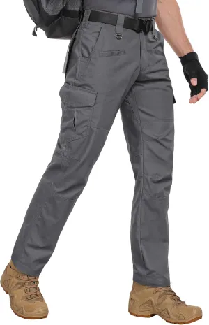Men's Cargo Work Pants Ripstop Water Resistant Hiking Tactical Military Army Pants with Multi Pockets