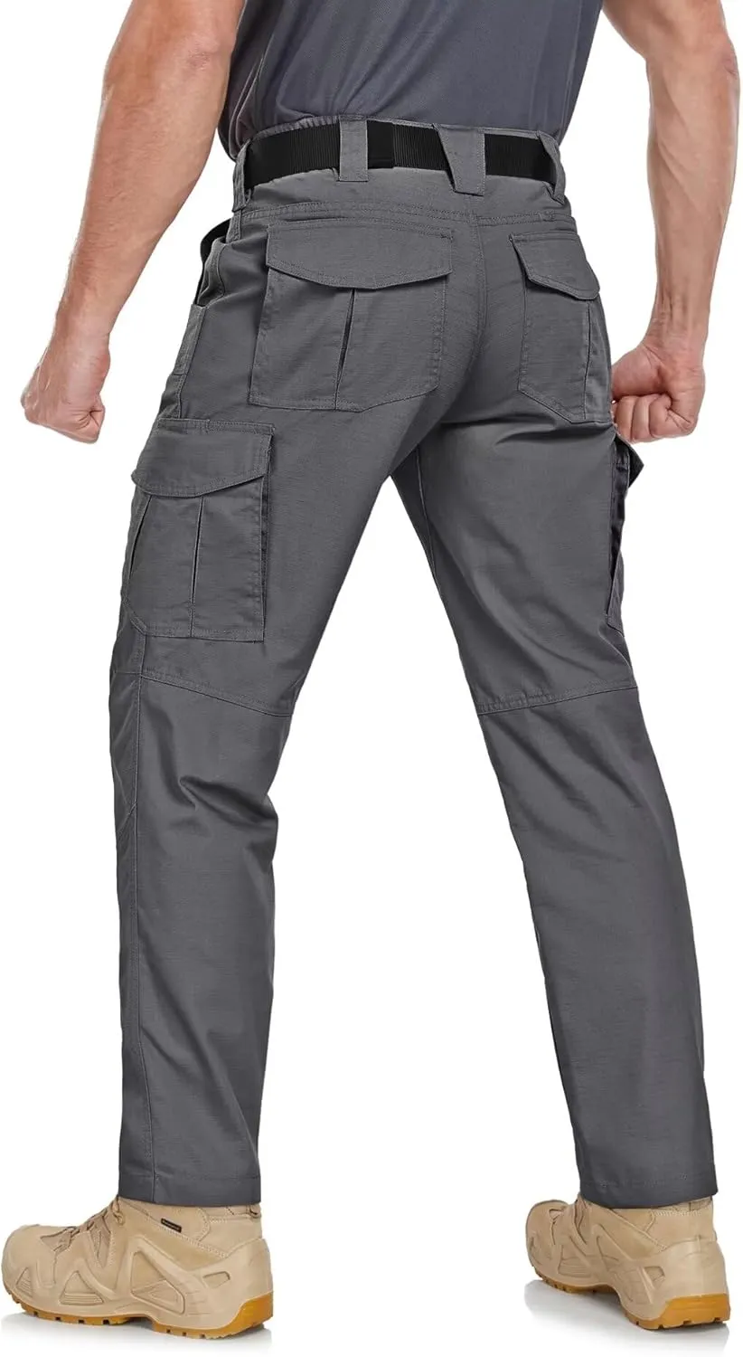 Men's Cargo Work Pants Ripstop Water Resistant Hiking Tactical Military Army Pants with Multi Pockets