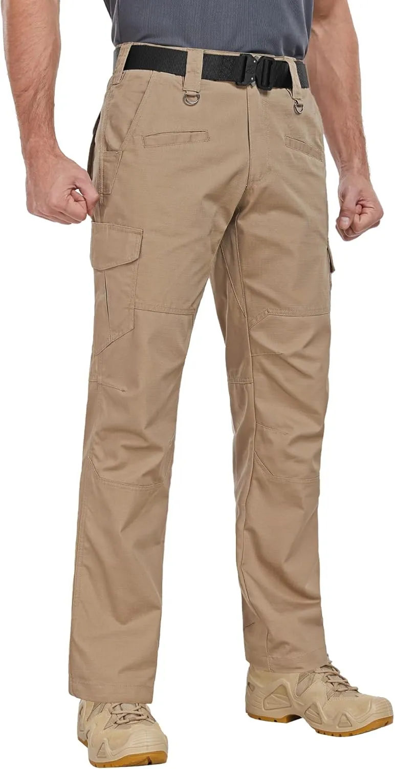 Men's Cargo Work Pants Ripstop Water Resistant Hiking Tactical Military Army Pants with Multi Pockets