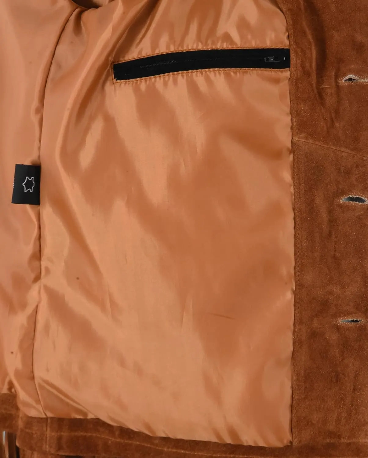 Men's Classic Western Style Cowboy Fringe American Native Suede Leather Jacket 7740