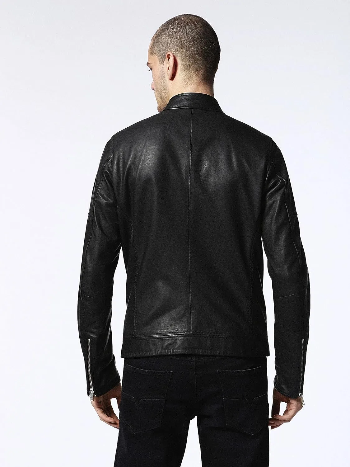 Mens leather jacket Motorcycle Bomber Black Real Leather Hoodie Jacket Men