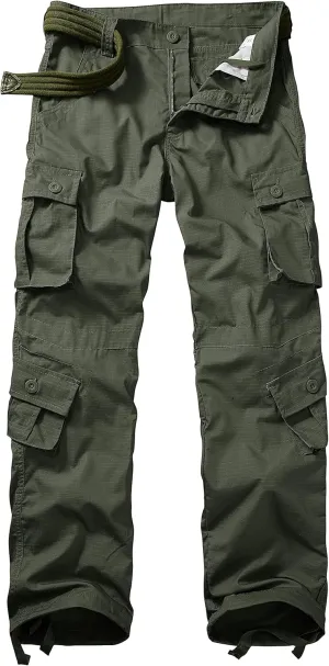 Men's Outdoor Hiking Pants, Tactical Pants Lightweight Casual Work Ripstop Cargo Pants for Men with Pockets