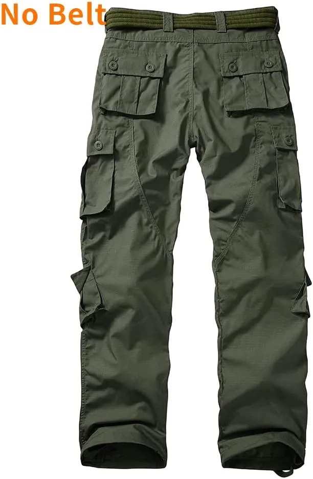 Men's Outdoor Hiking Pants, Tactical Pants Lightweight Casual Work Ripstop Cargo Pants for Men with Pockets