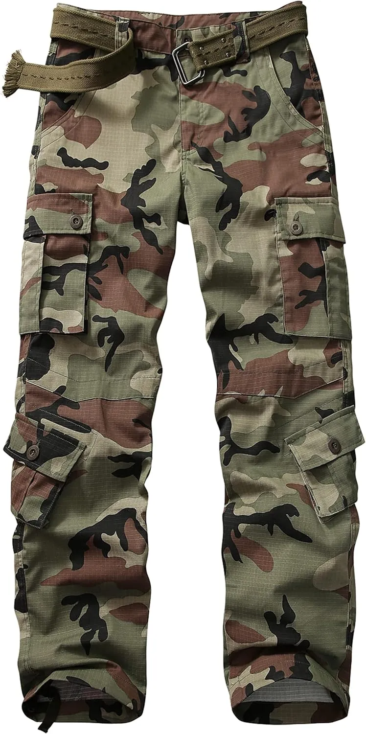 Men's Outdoor Hiking Pants, Tactical Pants Lightweight Casual Work Ripstop Cargo Pants for Men with Pockets