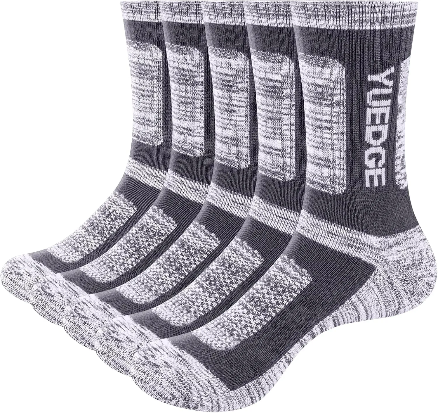 Men's Performance Cotton Moisture Wick Sports Hiking Workout Training Athletic Cushion Crew Socks For Men Size 6-13