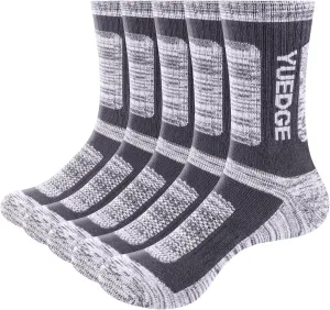 Men's Performance Cotton Moisture Wick Sports Hiking Workout Training Athletic Cushion Crew Socks For Men Size 6-13
