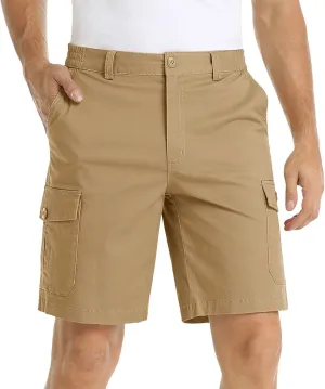 Mens Tactical Cargo Shorts 3/4 Casual Hiking Capri Pants Below Knee Length with Multi Pocket Athletic Running Shorts