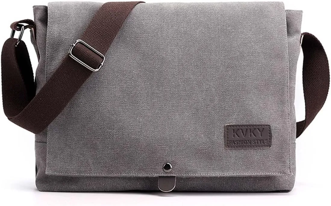 Messenger Bag for Men Canvas Crossbody Bag Shoulder Bag Men Rugged Satchel Shoulder Bag Suitable for Leisure, Work
