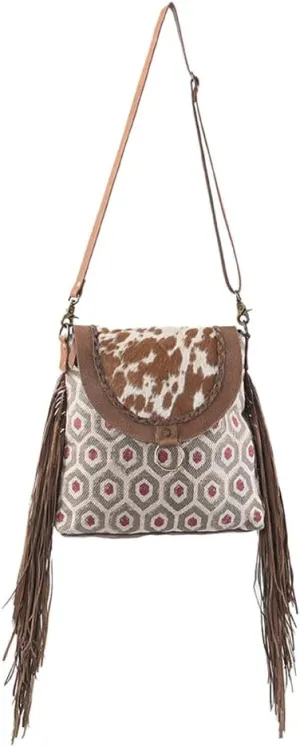 MESSENGER Upcycled Wool Upcycled Canvas Hair-on Genuine Leather women bag western handbag purse