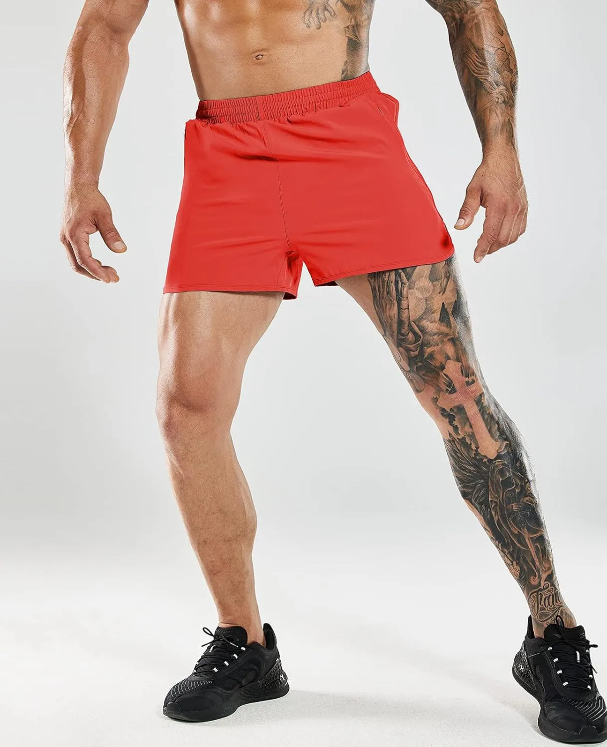 MIER Men's 3 Inches Quick Dry Running Shorts Liner Lightweight Water Resistant Athletic Workout Lined Shorts