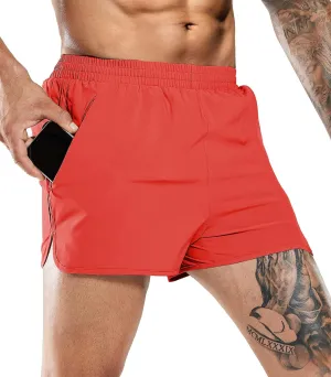 MIER Men's 3 Inches Quick Dry Running Shorts Liner Lightweight Water Resistant Athletic Workout Lined Shorts