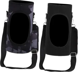 Mikikit Camo Water Bottle Bag Strap 2 Pack Kettle Cover Pockets Water Bottle Sling Bag for Boys and Girls Adults Travel Accessory