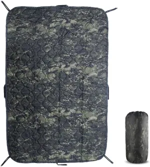 Military Woobie Blanket Thermal Insulated Poncho Liner Camping with Drawstring Carry Bag Waterproof for Outdoor Hiking