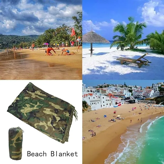 Military Woobie Blanket Thermal Insulated Poncho Liner Camping with Drawstring Carry Bag Waterproof for Outdoor Hiking