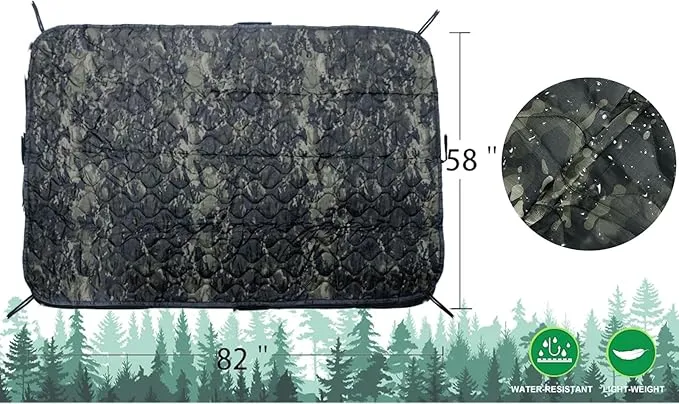 Military Woobie Blanket Thermal Insulated Poncho Liner Camping with Drawstring Carry Bag Waterproof for Outdoor Hiking