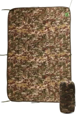 Military Woobie Blanket Thermal Insulated Poncho Liner Camping with Drawstring Carry Bag Waterproof for Outdoor Hiking