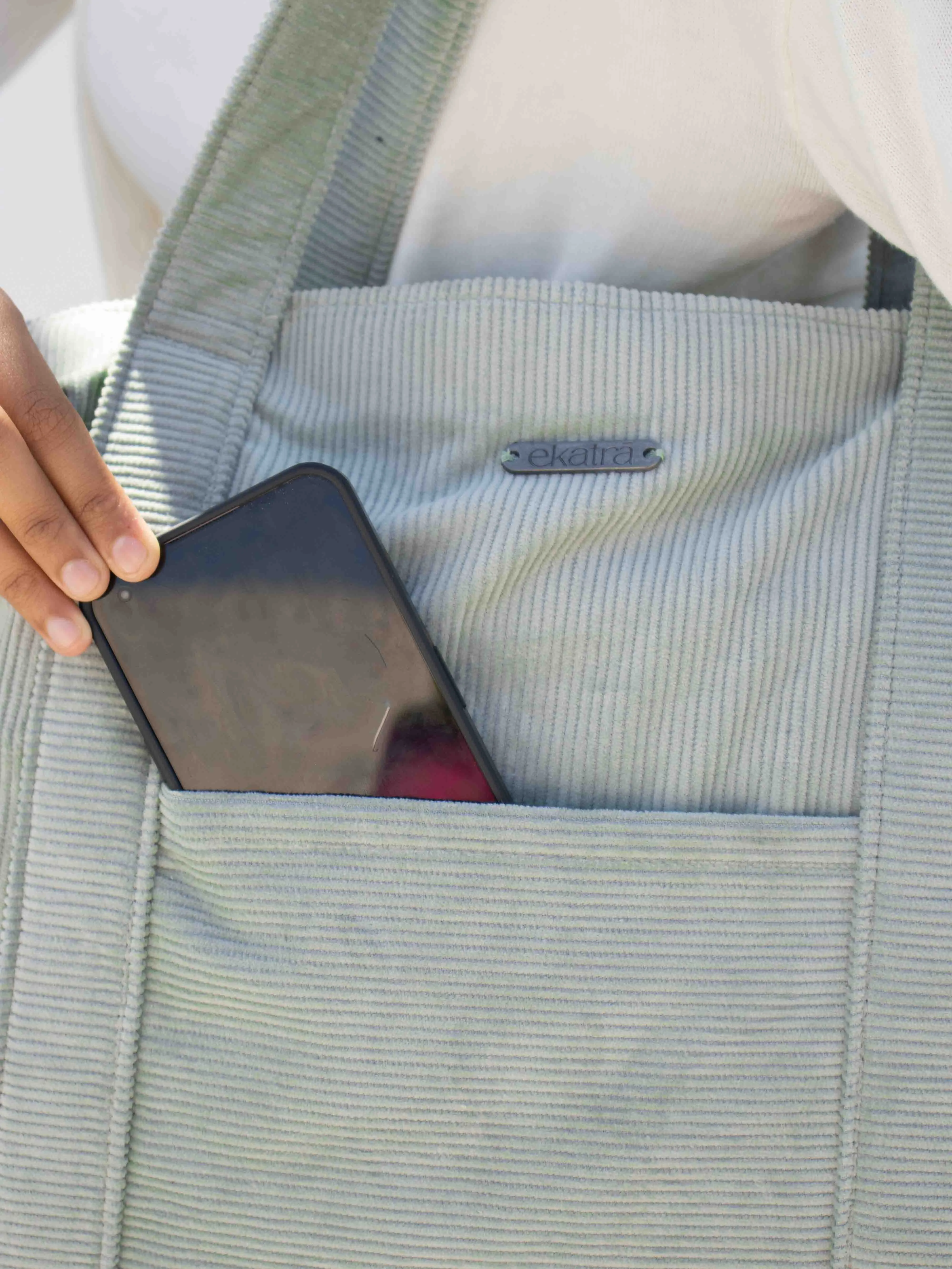 Minimalist Corduroy Shoppers Tote