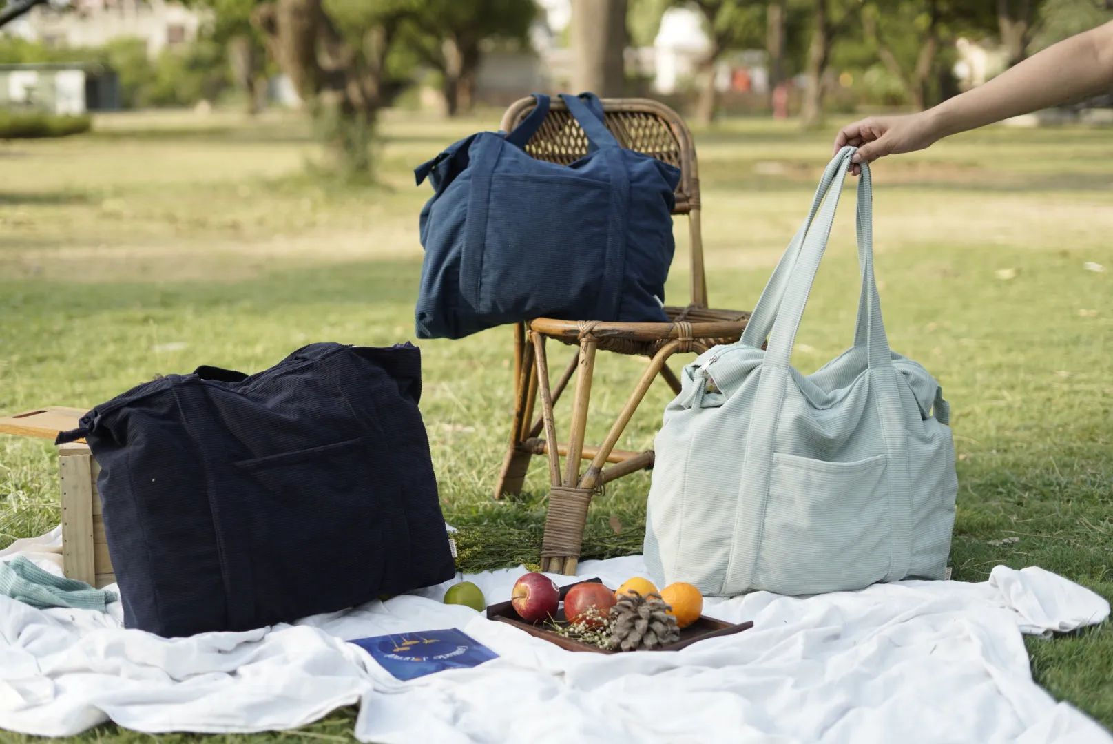 Minimalist Corduroy Shoppers Tote