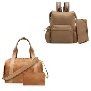 miss fong Diaper Bag Tote, Baby Bag,Leather Diaper Bag,Baby Tote Bag with 9 Diaper Bag Organizer,with Small Purse,Diaper Bag Backpack - Baby Diaper Bag Neoprene Bag Large Capacity Neoprene B