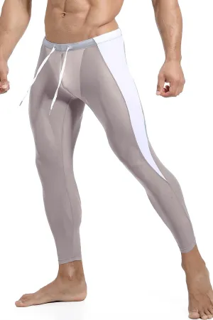 MIZOK Men's Mesh Yoga Pants See Through Compression Tights Workout Leggings