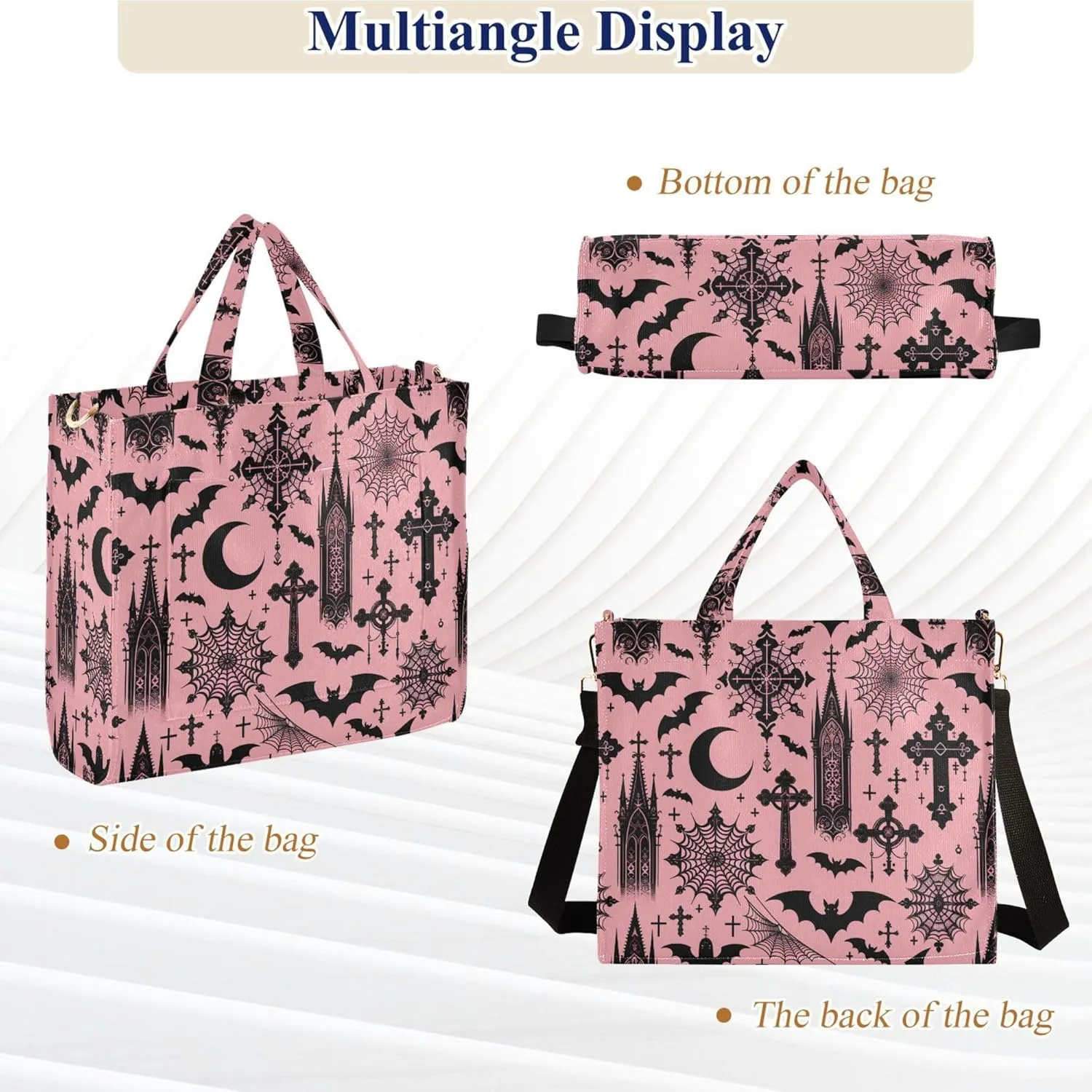 MNSRUU Corduroy Tote Bag for Women, Funny Skulls Tote Bag Crossbody Hobo Handbag Shoulder Bag for Work Travel