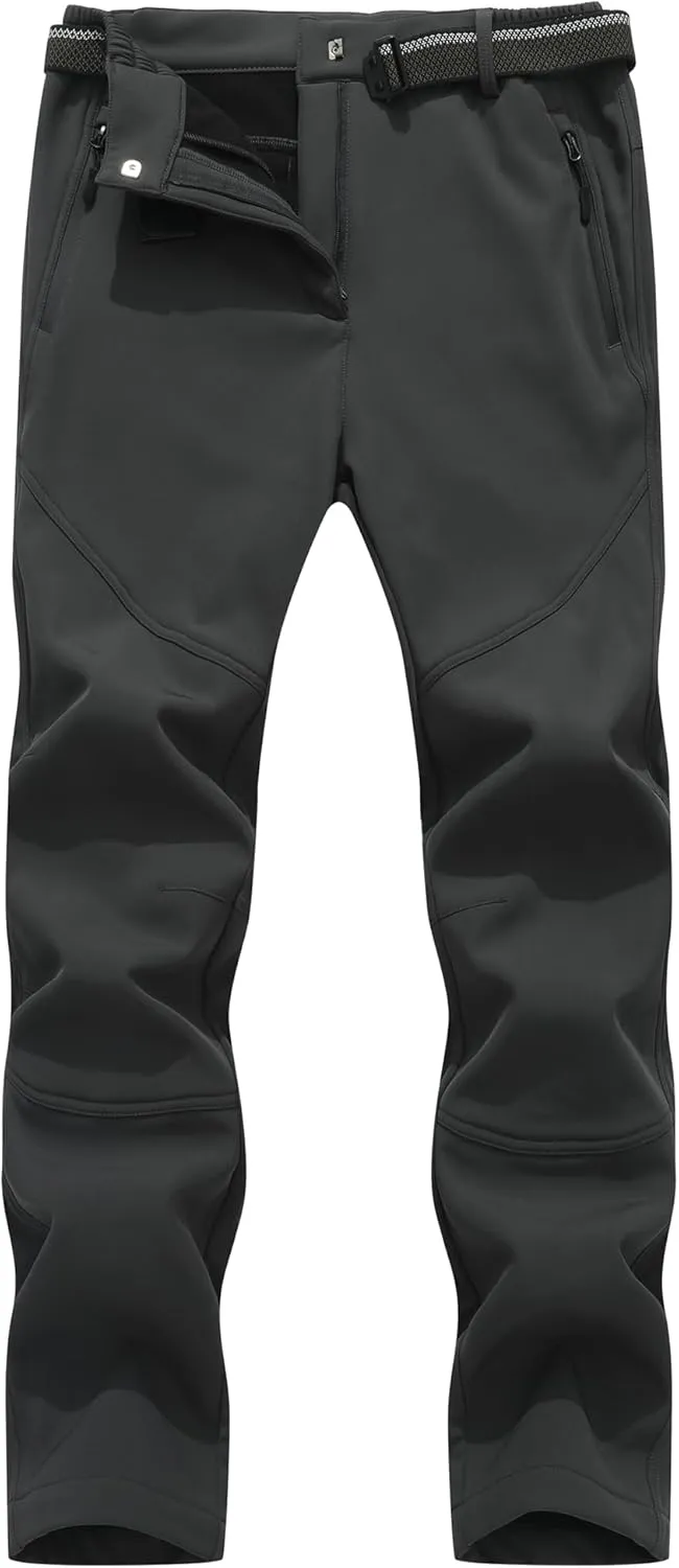MOERDENG Women's Insulated Snow Ski Pants Waterproof Hiking Pants Fleece Lined Winter Warm Softshell Pants