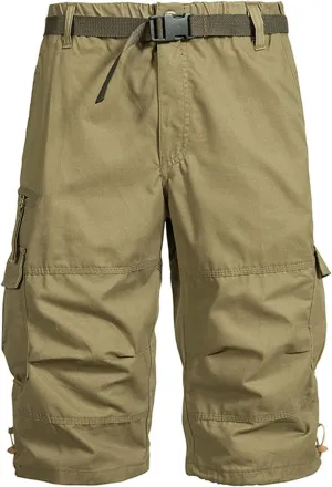 Muscularfit Cargo Shorts for Men Relaxed Fit Big and Tall Multi Pockets Solid Tooling Shorts Summer Fashion Athletic Shorts