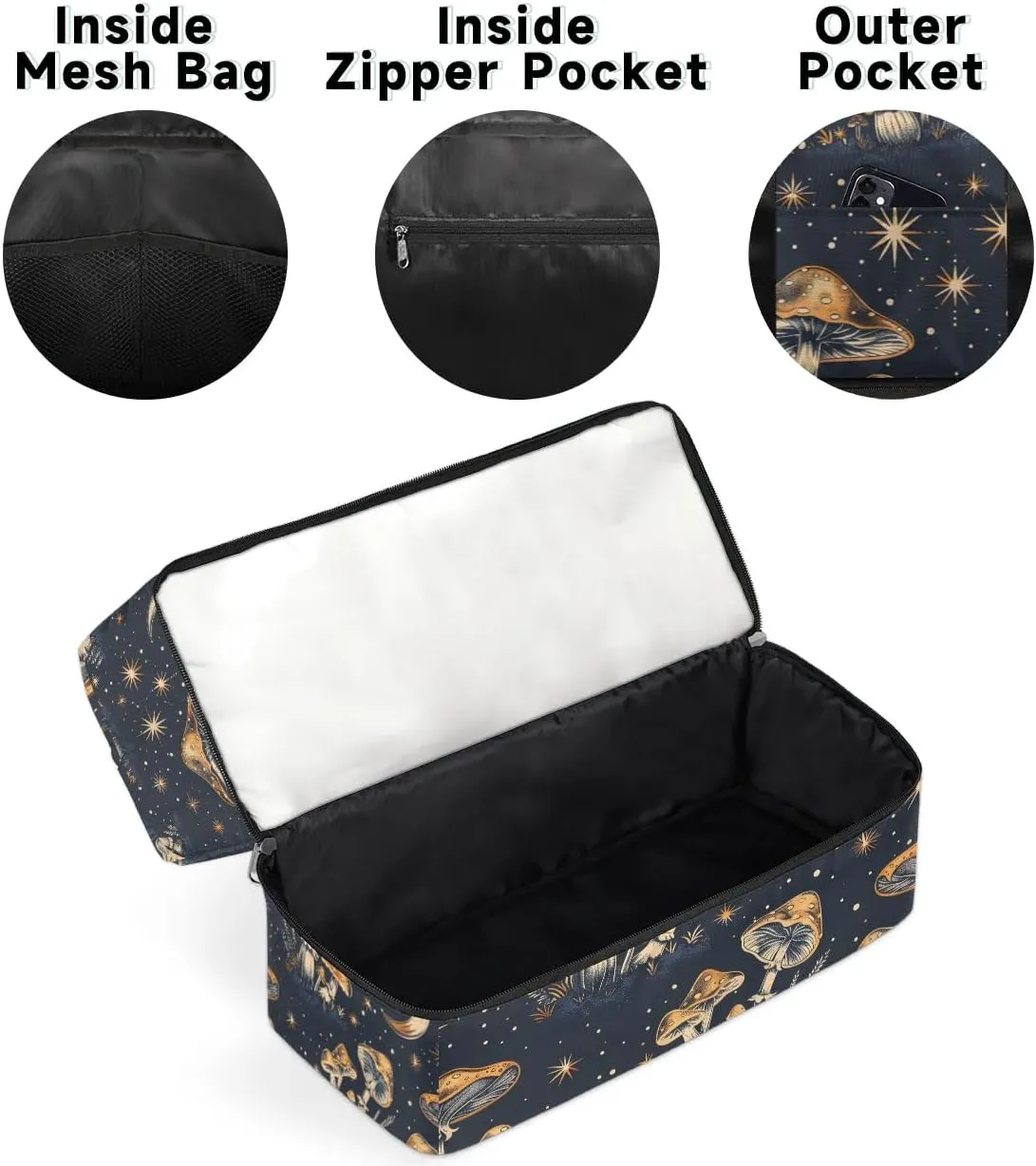 Mushrooms Stars Moon Travel Duffel Bag Dry Wet Separated Sports Tote Travel Duffle Bag Gym Workout Bag Women Travel Duffel Bag for Women, Travel, Gym, Work