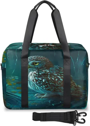 Mysterious Night Owl Womens Travel Bags, Weekender Carry on for Women, Sports Gym Bag, Workout Duffel bag, Overnight Shoulder Bag