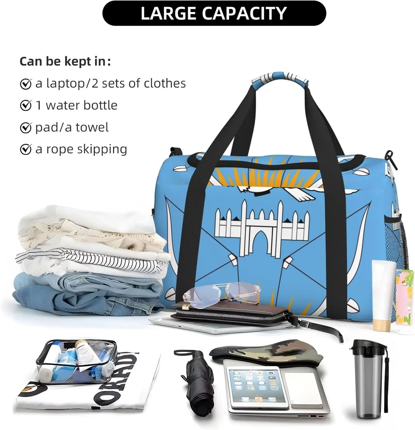 National Emblem Of Mali Travel Duffel Bag Large Foldable Waterproof Overnight Bag For Beach Swim Bags Pool Sports Gym
