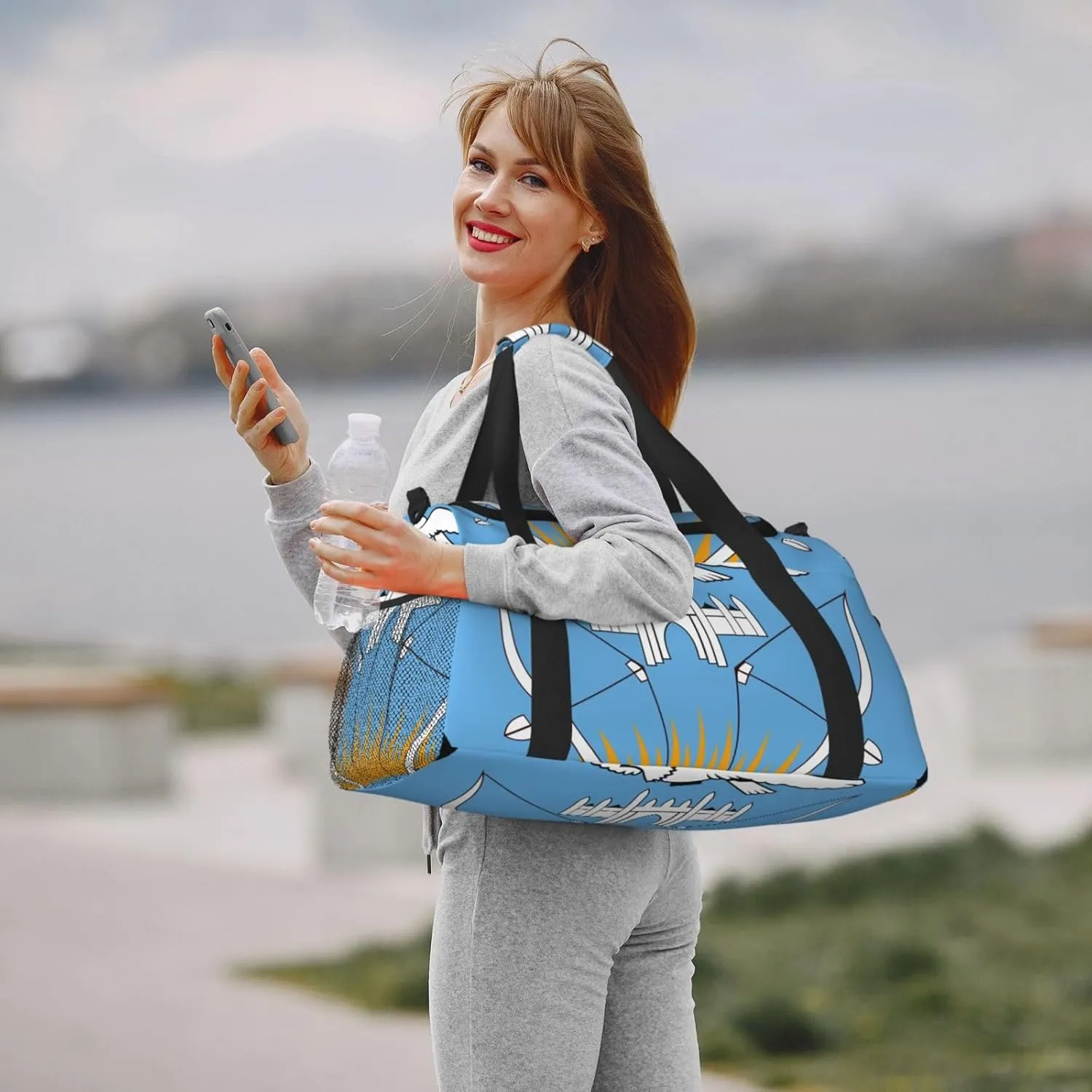 National Emblem Of Mali Travel Duffel Bag Large Foldable Waterproof Overnight Bag For Beach Swim Bags Pool Sports Gym
