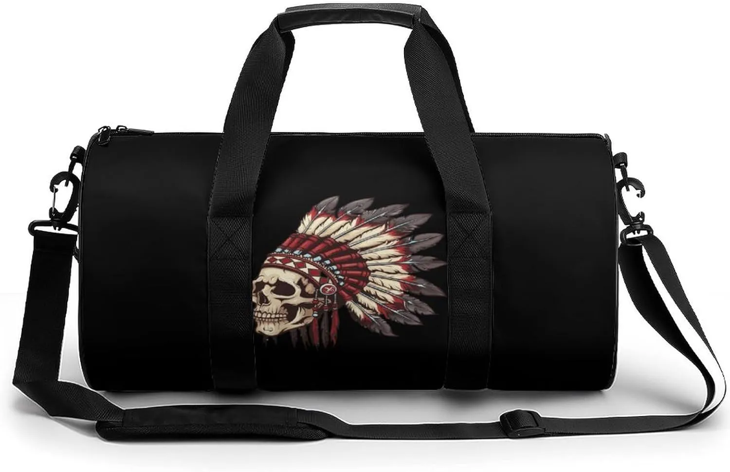Native American Skull Gym Bag Lightweight Duffel Bag Workout Bag Overnight Backpack Travel Bags for Men Women